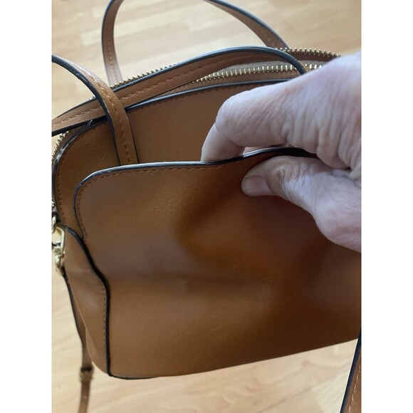 Steve Madden Brown Mini Dome Satchel Crossbody Bag w/ Floral Scarf - Picture 5 of 13